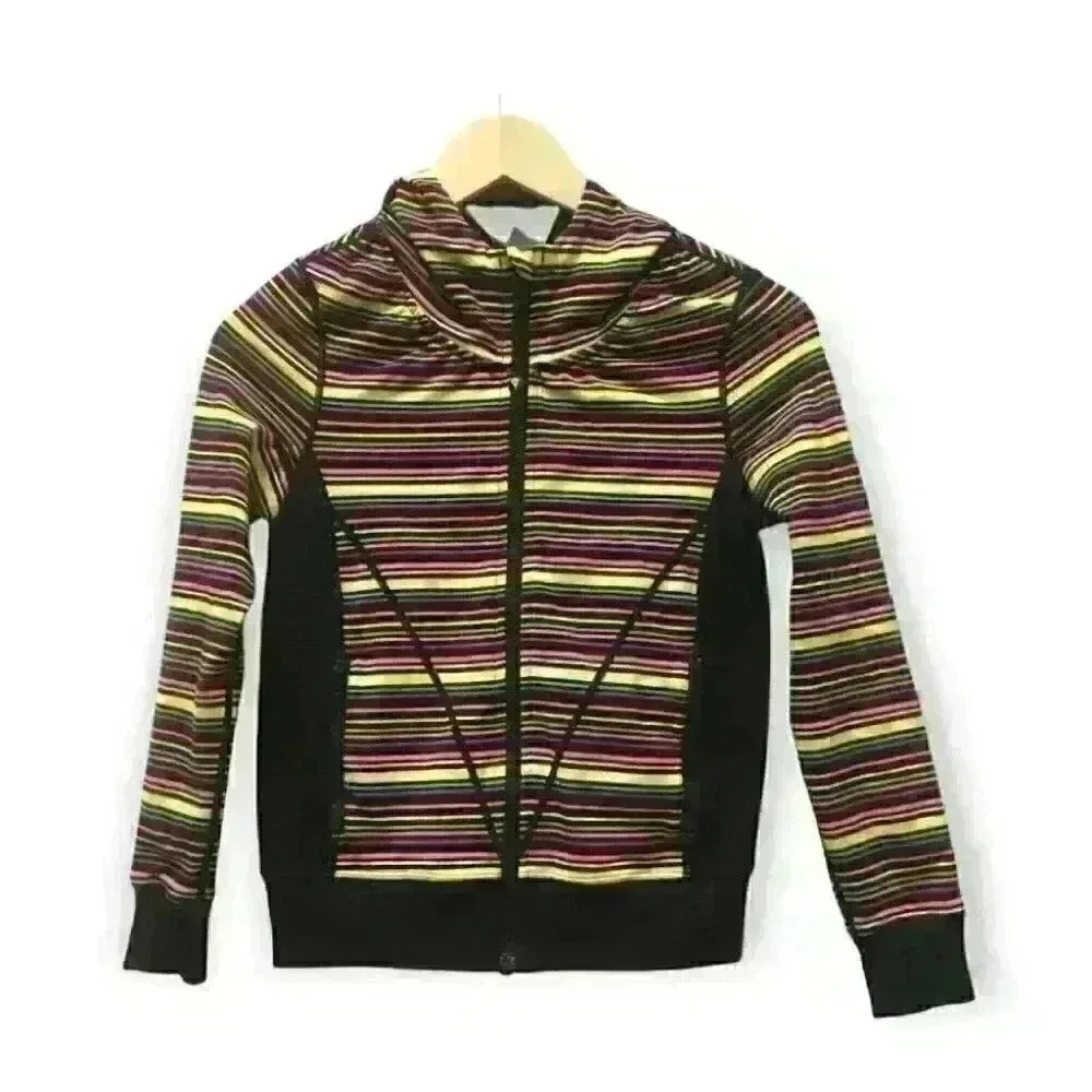 IVIVVA By Lululemon Girls Striped Hoodie Zip Jacket Multicolor See Measurements